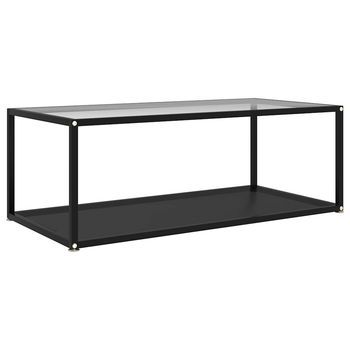 Mesa De Centro Vidrio Templado Transparente Negro 100x50x35 Cm Vidaxl