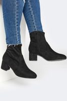 botines negros antelina en ancho especial