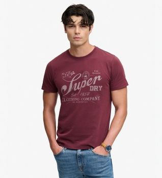 Superdry para hombre. M1012438A Camiseta Vintage Workwear burdeos (M), Casual, Algodón, Manga corta