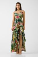 maxi con estampado floral dress