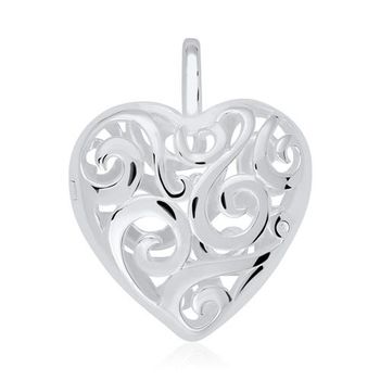 Relicario de plata 925 en forma de corazón