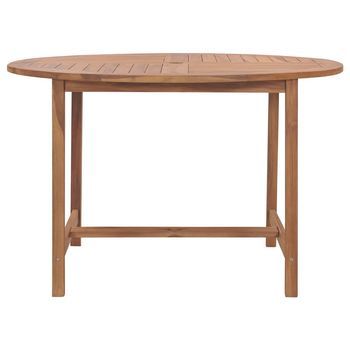 Mesa De Comedor De Jardín | Mesa De Exterior Madera Maciza De Teca Ø110x75 Cm