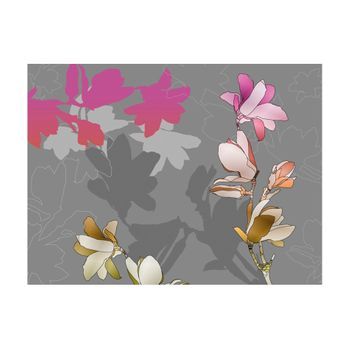 Papel Pintado 3d - Magnolias De Colores Pastel (350x270 Cm)