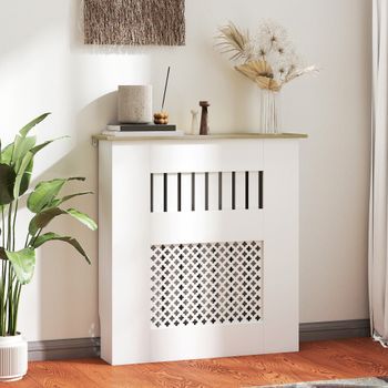 Cubre Radiadores De Mdf Homcom 78x19x81 Cm Blanco