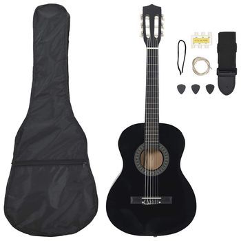 Set De Guitarra Cl¨¢sica Para Principiantes 8 Pzas Negro 3/4 36
