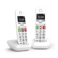 telefono fijo inalambrico gigaset e290 duo teclas grandes y pantalla de alta visibilidad 150 contactos blanco
