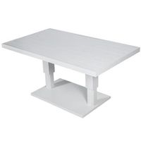 mesa exterior aluminio blanca regulable en altura