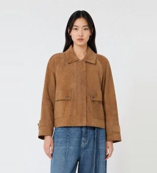 Weekend Max Mara para mujer. 2625446061650 Chaqueta de Cuero Abito beige (36), Marrón, Casual, Piel