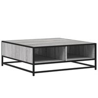 mesa de centro madera ingenieria metal gris sonoma 80x80x30 cm vidaxl
