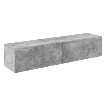 Armario De Pared Evaton - Mueble De Tv De Pared - 140 X 33 X 30 Cm - Mesa De Centro Flotante - Consola De Pared - Efecto Hormigón [en.casa]®