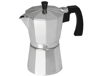 Cafetera tradicional - Jata Hogar CCA12, 600 ml, 12 Tazas, Aluminio, Interior antióxido, Inox