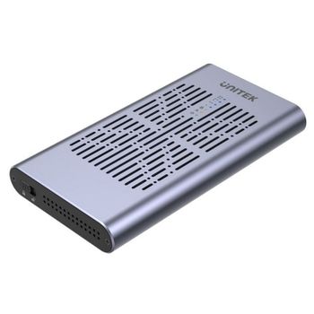 Caja externa SSD UNITEK S1206A M.2 Aluminio Negra y Gris USB4 Gen 2x2