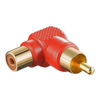 Goobay Adaptador Audio Estéreo Angular RCA Hembra/Macho Rojo
