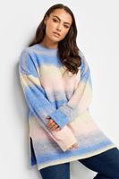 yours jersey de punto de rayas azules difuminadas mujer curvy y tallas grandes yours