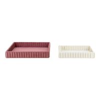 juego de 2 bandejas para joyas de terciopelo plisado