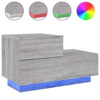 mesita de noche con luces led gris sonoma 70x36x405 cm vidaxl