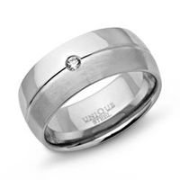 anillo superior de acero inoxidable en circonio cubico matepulido