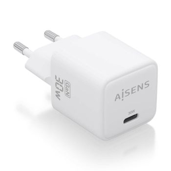 Aisens ASCH-30W1P035-W Cargador GaN 30W 1xUSB-C PD3.0 QC4.0 Blanco