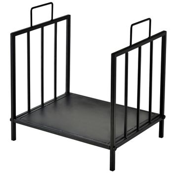 Estante para leña 44.5x33x46.5 cm negro