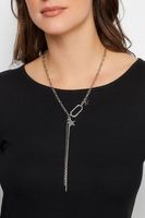 collar plateado cadena con estrellas