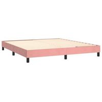 somier de laminas sobre patas estructura de cama 180x200 cm tela terciopelo rosa tdl0206954