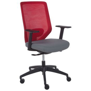 Silla De Oficina De Escritorio Giratoria Ajustable En Altura Tapicería De Malla Rojo Virtuoso