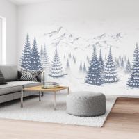 papel pintado panoramico - montagne encre - 9 tiras  432 x 270 cm