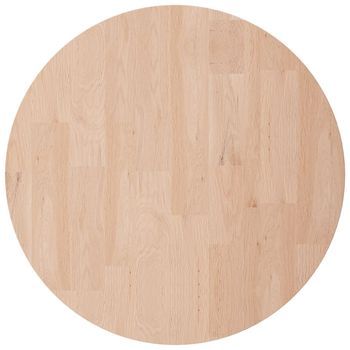 Superficie De Mesa | Tablero Escritorio Redonda Madera De Roble Sin Tratar Ø50x4 Cm
