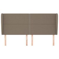 cabecero cama mueble de dormitorio con orejas de tela 183 x 23 x 118128 cm gris topo m020003452