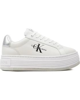 de CALVIN KLEIN ZAPATILLAS BOLD PLATF LACE LTH ML MTL BLANCO