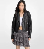 michael kors para mujer mt520ie8rk chaqueta motera de piel negro m casual