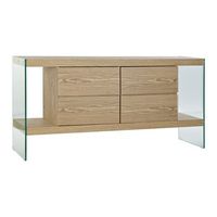 buffet cristal mdf 160x45x80 marron claro