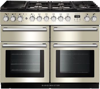 Rangemaster Nexus SE NEXSE110DFFIV/C 110 cm Dual Fuel Range Cooker - Ivory & Chrome, Ivory