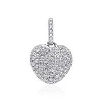 colgante corazon en oro blanco de 18 quilates diamantes aprox 074 quilates