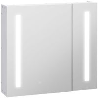 armario con espejo 70x15x65 cm blanco