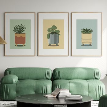 Set de 3 cuadros 186, marco negro, 30x40 cm
