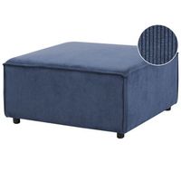otomana tapizada moderna modulo de sofa reposapies cuadrado patas negras pana azul oscuro ardal