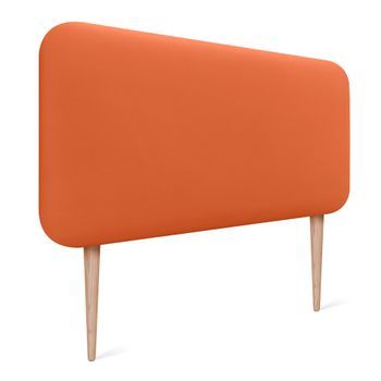 Dhome Cabecero Tapizado Liso Redondeado Polipiel Con Patas Para Pared Acústicos Cabeceros Absorbentes Cabezal Cama Dormitorio (naranja, 95cm)