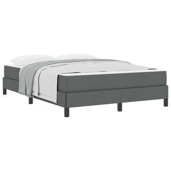 Cama Tipo Box Spring Gris Oscuro 140 X 190 Cm Tela Vidaxl