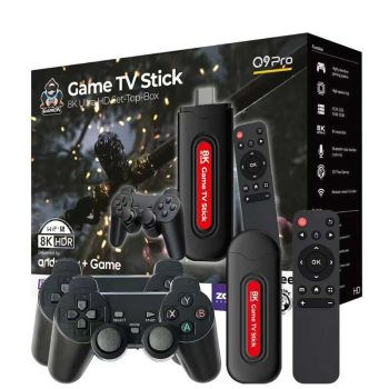 [64G] GAMESTREAM Q9Pro Stick de juego para TV Android con dos gamepads inalámbricos Amlogic S905Y2 36000+ juegos, Chrome