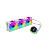 refrigerador liquido keep out xwc-360pro blanco 3 ventiladores argb 360mm display cpu