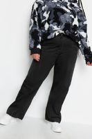 yours pantalon negro de pana en algodon bolsillos cargo mujer curvy y tallas grandes yours