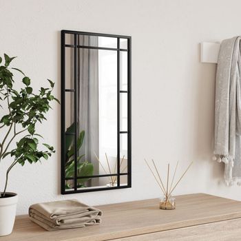 Espejo De Pared，espejo De Baño Rectangular De Hierro Negro 30x60 Cm Cfw138584