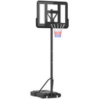 homcom canasta de baloncesto de exterior con altura ajustable 220-365 cm negro