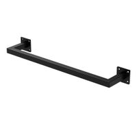 perchero de pared 60 x 12 cm negro de acero inoxidable hasta 50kg