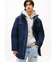 tommy jeans para hombre dm0dm22251 parka nylon marino m casual sostenible nylon reciclado