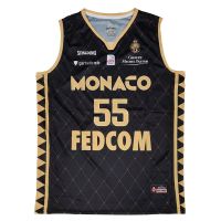 camiseta mike james as monaco basket spalding junior negra