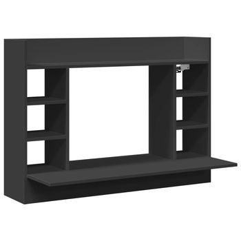 Mesa De Escritorio | Escritorio De Despacho | Escritorio De Pared Madera De Ingeniería Negro 105x48x75 Cm