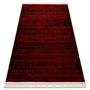 Orient 5820 Alfombra Burdeos / Negra Oriental, Rayas Con Flecos 300x400 Cm
