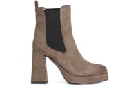 botin de mujer en microfibra con elastico taupe 38